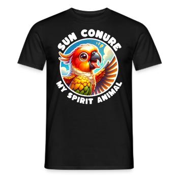 Funny Sun Parakeet Sayings - Men's T-Shirt - black - Front - AI Model Male 178 light (178cm)