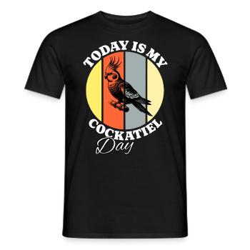 Cockatiel - Men's T-Shirt - black - Front - AI Model Male 178 light (178cm)
