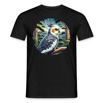 Cockatiel - Men's T-Shirt - black - Front - AI Model Male 178 light (178cm)