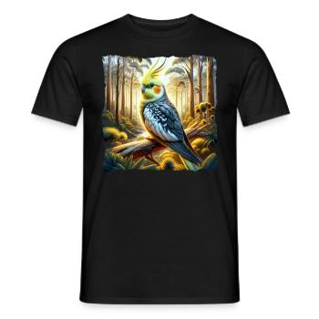 Cockatiel - Men's T-Shirt - black - Front - AI Model Male 178 light (178cm)