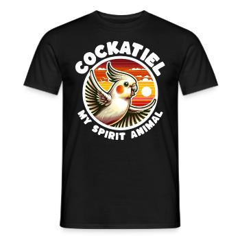 Funny cockatiel sayings - Men's T-Shirt - black - Front - AI Model Male 178 light (178cm)