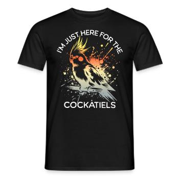 Funny cockatiel sayings - Men's T-Shirt - black - Front - AI Model Male 178 light (178cm)