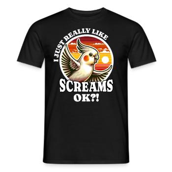 J’adore le dicton cockatiel - T-shirt homme - noir - Devant - AI Model Male 178 light (178cm)
