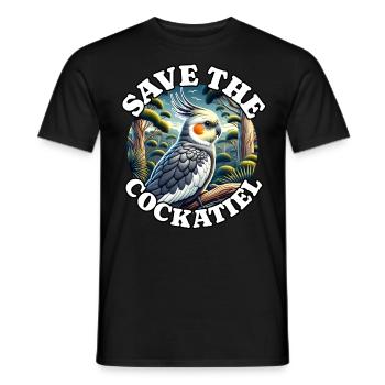 Save Cockatiel - Men's T-Shirt - black - Front - AI Model Male 178 light (178cm)