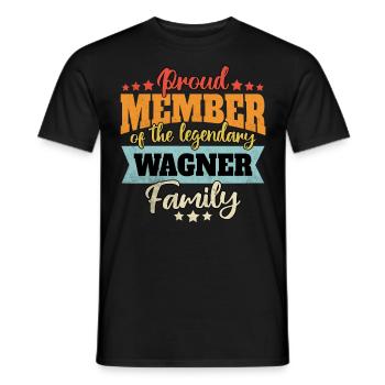 Name Wagner - Men's T-Shirt - black - Front - AI Model Male 178 light (178cm)