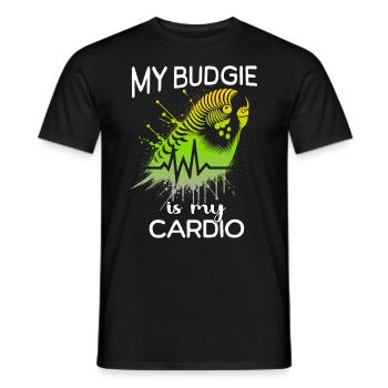 Budgie ECG Budgie Heartline - Men's T-Shirt - black - Front - AI Model Male 178 light (178cm)