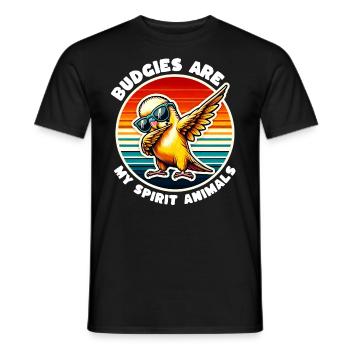 Dictons amusants sur les perruches - T-shirt homme - noir - Devant - AI Model Male 178 light (178cm)