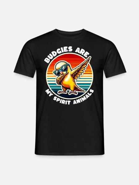 Lustige Wellensittich Sprüche - Männer T-Shirt - Schwarz