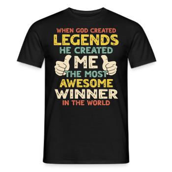 Winner - Men's T-Shirt - black - Front - AI Model Male 178 light (178cm)