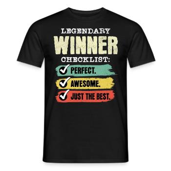 Gagnant Gewinner - T-shirt homme - noir - Devant - AI Model Male 178 light (178cm)