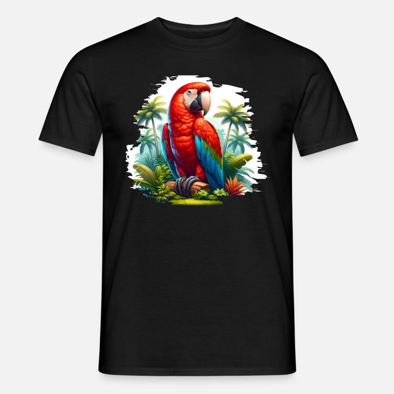Papageie - Männer T-Shirt - Schwarz