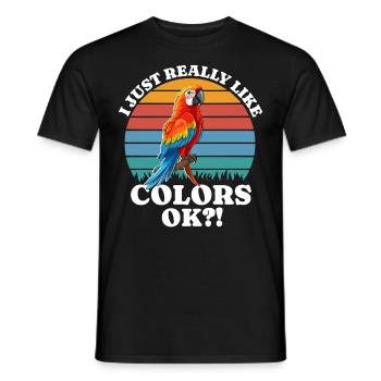 J’adore le prononce Parrot - T-shirt homme - noir - Devant - AI Model Male 178 light (178cm)