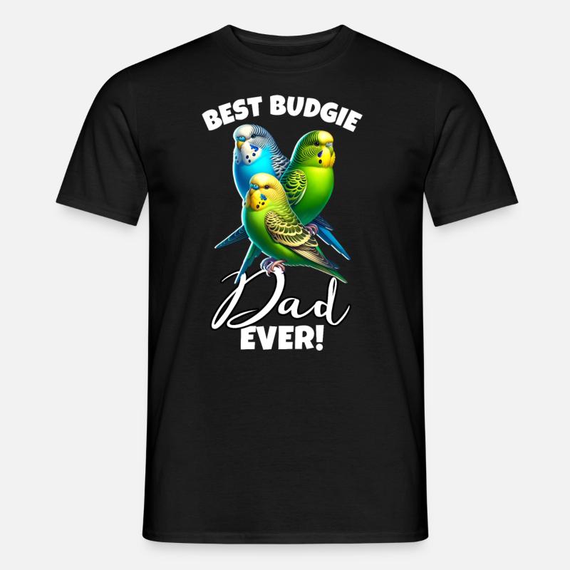 Bester Budgerigar Budgie Papa - Männer T-Shirt - Schwarz