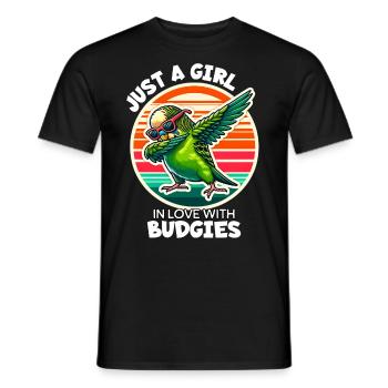 Fille Aime Perruche - T-shirt homme - noir - Devant - AI Model Male 178 light (178cm)