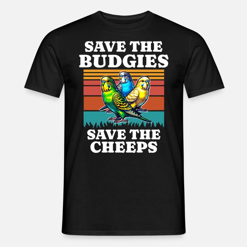 Save Budgerigar Budgie - Männer T-Shirt - Schwarz