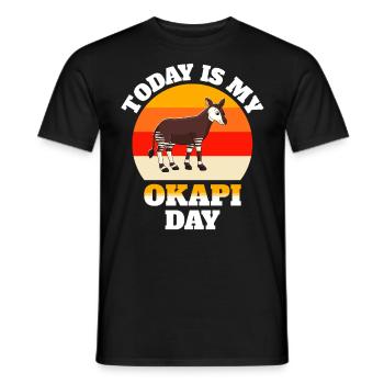 Girafe forestière Okapi - T-shirt homme - noir - Devant - AI Model Male 178 light (178cm)