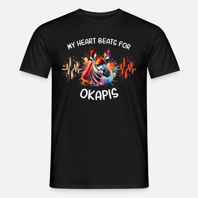 ECG Okapi Heart Line - Men's T-shirt - black