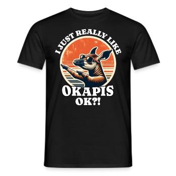I love okapis - Men's T-Shirt - black - Front - AI Model Male 178 light (178cm)