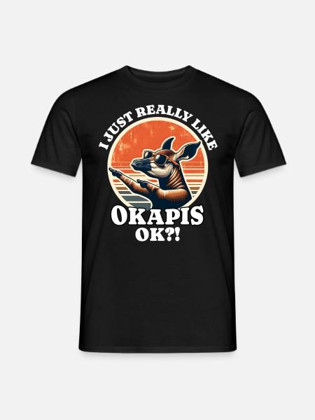 I love okapis - Men's T-Shirt - black