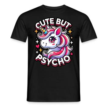 Licorne mignonne mais psychopathe adorable design kawaii - T-shirt homme - noir - Devant - AI Model Male 178 light (178cm)