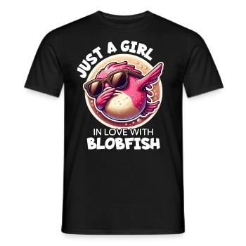 Mädchen Liebt Blobfisch - Männer T-Shirt - Schwarz - Vorne - AI Model Male 178 light (178cm)