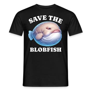 Save Blobfish - Men's T-Shirt - black - Front - AI Model Male 178 light (178cm)