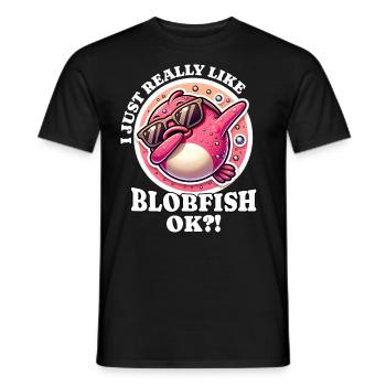 I Love Blobfish Saying - Men's T-Shirt - black - Front - AI Model Male 178 light (178cm)