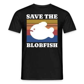 Save Blobfish - Men's T-Shirt - black - Front - AI Model Male 178 light (178cm)