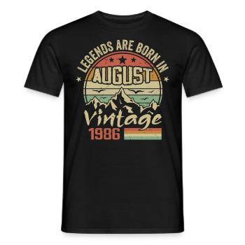 August 1986 Anniversary 1986 - Legends August 1986 - Men's T-Shirt - black - Front - AI Model Male 178 light (178cm)