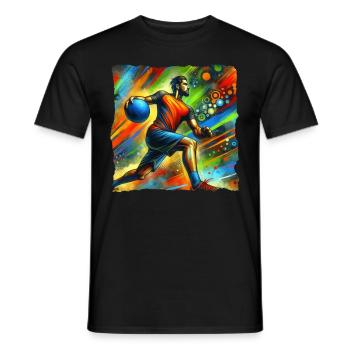 Funny Dodgeball Saying - Men's T-Shirt - black - Front - AI Model Male 178 light (178cm)