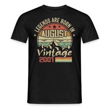 August 2001 Anniversary 2001 - Legends August 2001 - Men's T-Shirt - black - Front - AI Model Male 178 light (178cm)