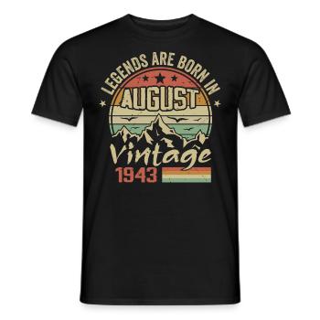 August 1943 Anniversary 1943 - Legends August 1943 - Men's T-Shirt - black - Front - AI Model Male 178 light (178cm)
