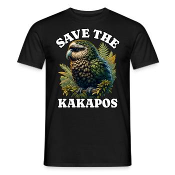 Save Night Parrot - Men's T-Shirt - black - Front - AI Model Male 178 light (178cm)