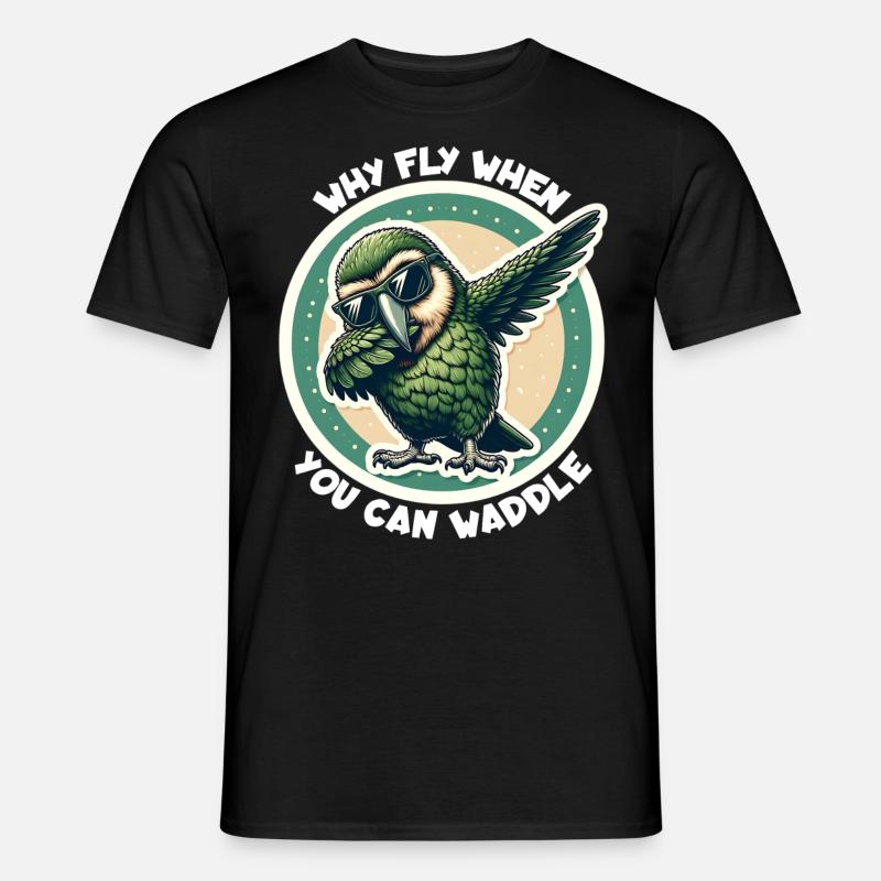 Nachtpapagei Spruch - Männer T-Shirt - Schwarz