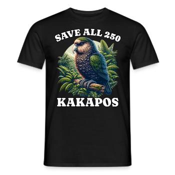 Save Kakapo - Männer T-Shirt - Schwarz - Vorne - AI Model Male 178 light (178cm)