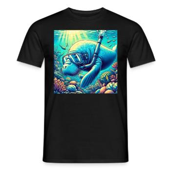 Dugong - Men's T-Shirt - black - Front - AI Model Male 178 light (178cm)