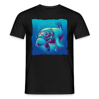 Dugong Seekuh - Männer T-Shirt - Schwarz - Vorne - AI Model Male 178 light (178cm)