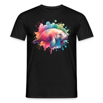 Dugong Seekuh - Männer T-Shirt - Schwarz - Vorne - AI Model Male 178 light (178cm)