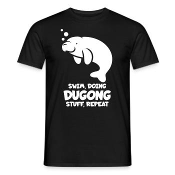 Seekuh Sprüche Dugong - Männer T-Shirt - Schwarz - Vorne - AI Model Male 178 light (178cm)