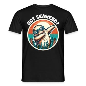 Seekuh Spruch Dugong - Männer T-Shirt - Schwarz - Vorne - AI Model Male 178 light (178cm)