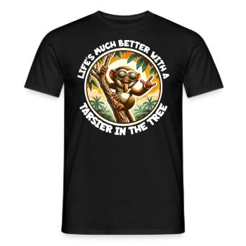 Koboldmaki Spruch - Männer T-Shirt - Schwarz - Vorne - AI Model Male 178 light (178cm)