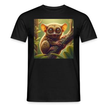 Tarsier Koboldmaki - Männer T-Shirt - Schwarz - Vorne - AI Model Male 178 light (178cm)