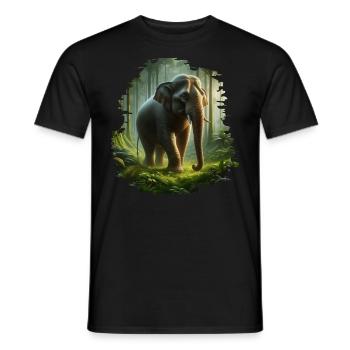Sumatra Elefant - Männer T-Shirt - Schwarz - Vorne - AI Model Male 178 light (178cm)