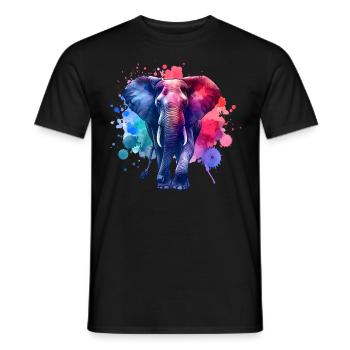 Sumatra Elefant - Männer T-Shirt - Schwarz - Vorne - AI Model Male 178 light (178cm)