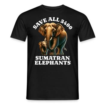 Save Sumatra Elefant - Männer T-Shirt - Schwarz - Vorne - AI Model Male 178 light (178cm)