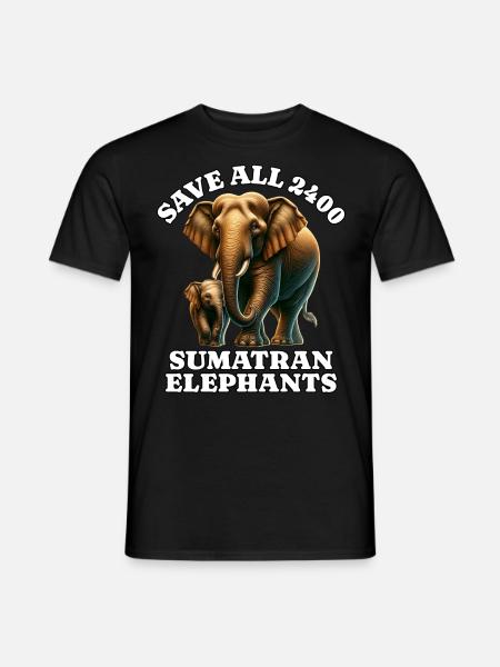 Save Sumatra Elephant - Men's T-Shirt - black