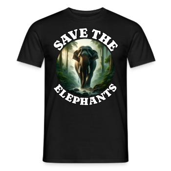 Sumatra Elefant - Männer T-Shirt - Schwarz - Vorne - AI Model Male 178 light (178cm)