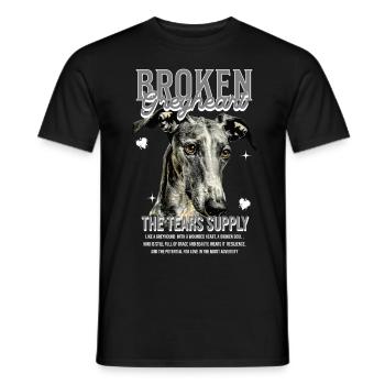 Greyhound Statement | Broken Greyheart - Men's T-Shirt - black - Front - AI Model Male 178 light (178cm)