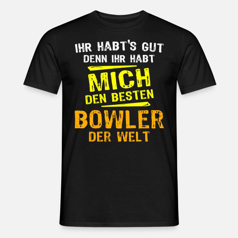 Bowler Geschenk - Männer T-Shirt - Schwarz