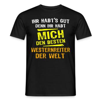 Western Rider Gift - Men's T-Shirt - black - Front - AI Model Male 178 light (178cm)